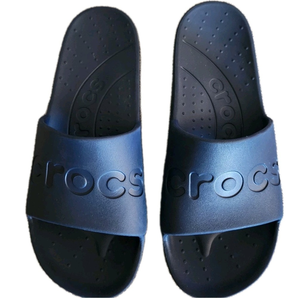 Crocs Unisex Slide Sandal Navy Blue Men's 9  Women's 11 - Picture 5 of 9